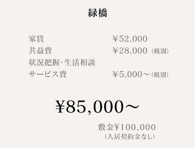 緑橋料金表